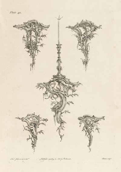 Design for Wall Brackets, Plate 42 in One Hundred and Fifty New Designs by Thomas Johnson